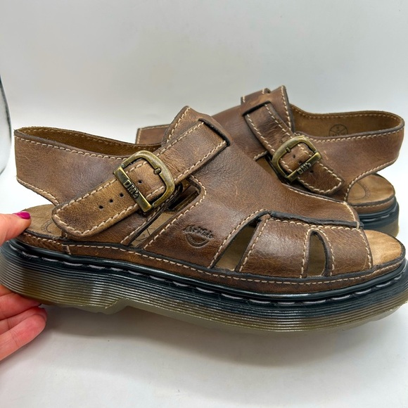 RARE DR MARTENS Sandals Mens SZ 10 
Brown Leather Fisherman Chunky 
ENGLAND Y2K - Picture 5 of 16